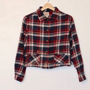 Vintage At Last & Co Cropped Plaid Shirt